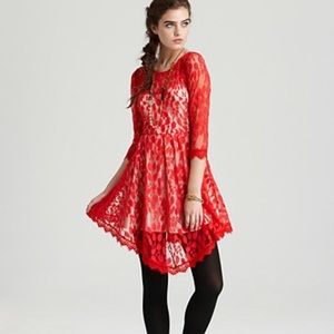 Free people lace red dress